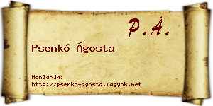 Psenkó Ágosta névjegykártya